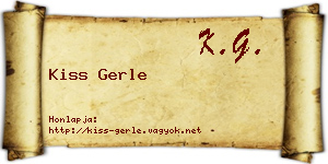 Kiss Gerle névjegykártya